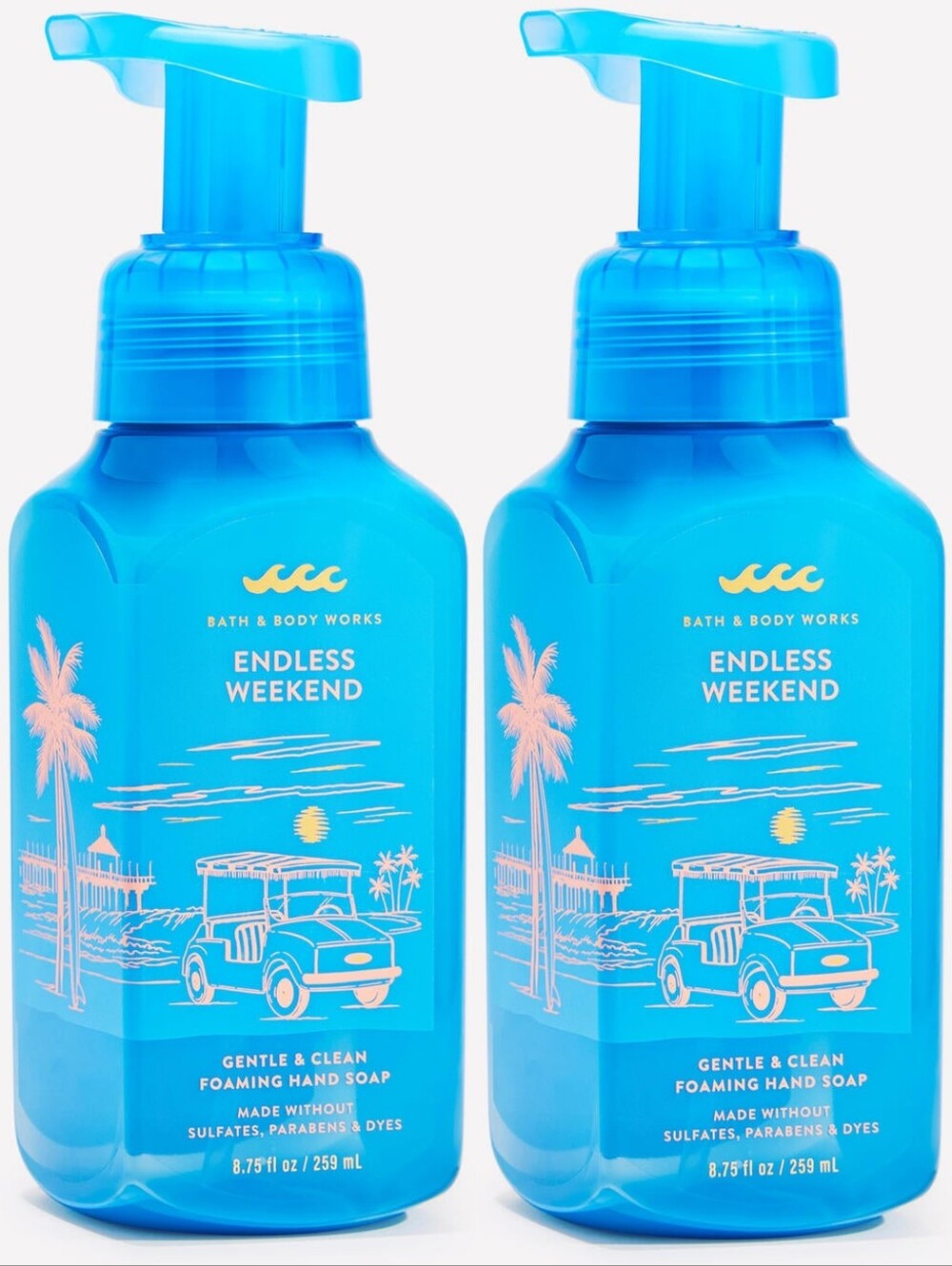 Bath & Body Works Endless Weekend Gentle Foaming Hand Soap Set of 2 NEW RARE